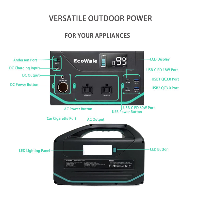 EcoWale-DW501 Portable Power Station (555Wh)